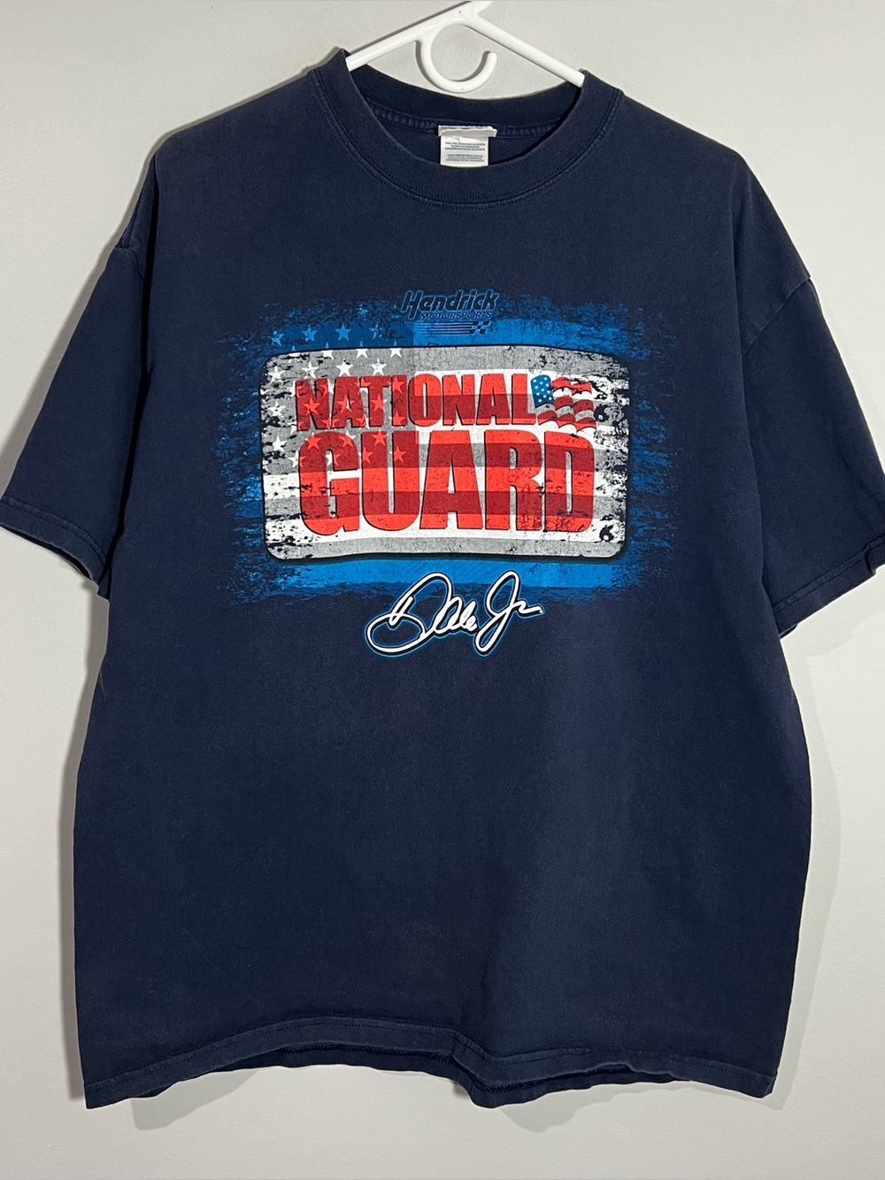 2008 Chase Authentics Dale Earnhardt Jr National Guard Blue T-Shirt Adult XL